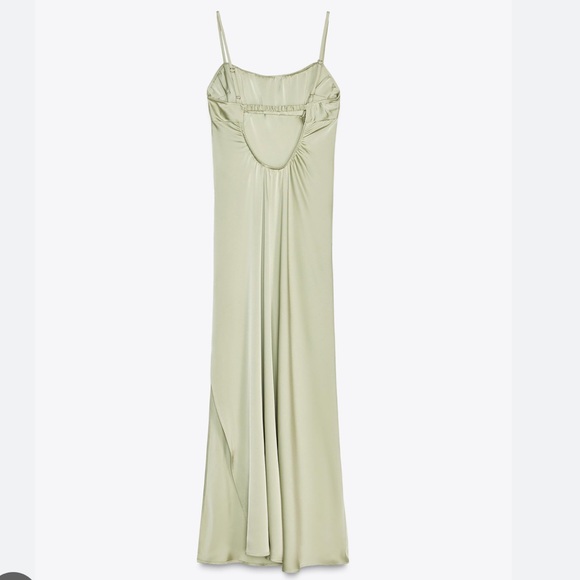 NWT ZARA SATIN SLIP DRESS - Mint - Picture 4 of 16